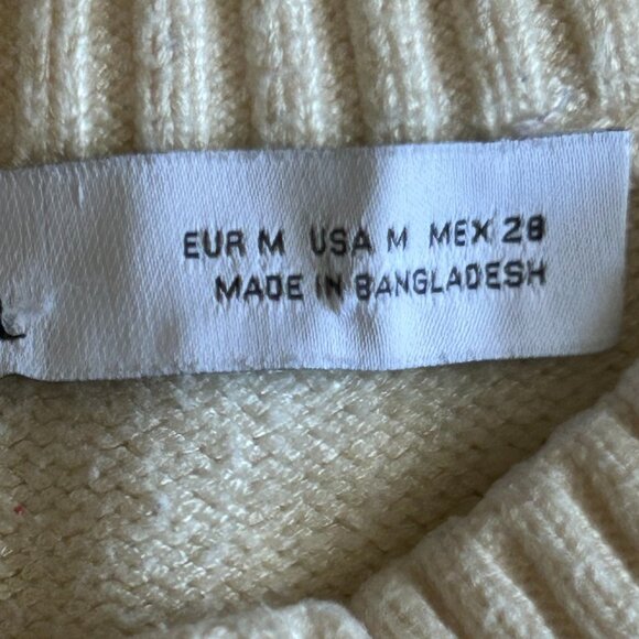 Zara Breton Stripe Cream and Black Sweater - Size Medium to L:arge - Picture 8 of 12